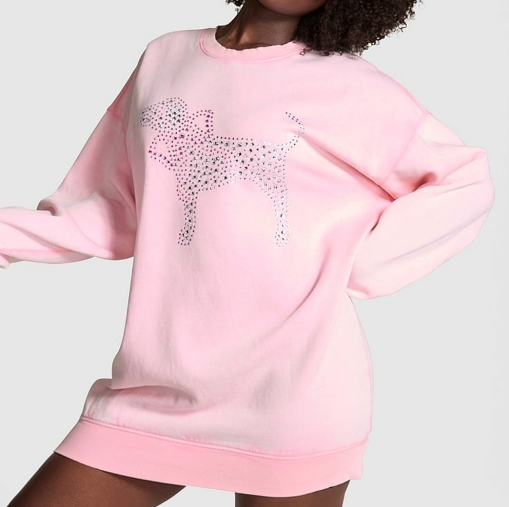 New Pink×LoveShackFancy Pink Sweatshirt Dress